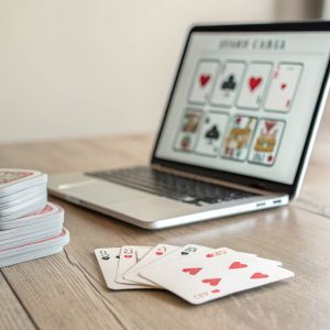 Gambling platform on laptop screen